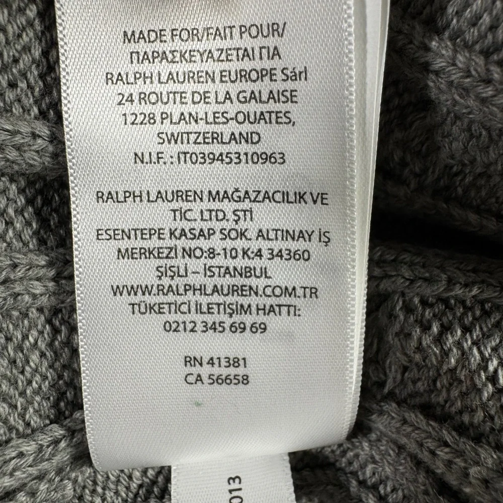 Polo Ralph Lauren Sweater Gray Cable Knit Crewneck Cotton Mens‎ XXL